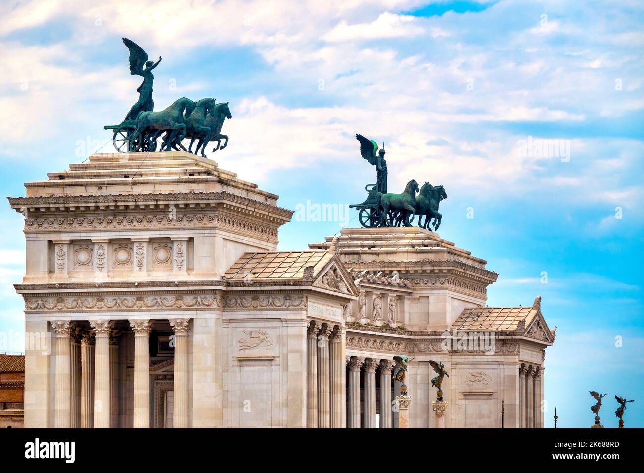 Vista laterale del Vittoriano, Roma, Italia Foto Stock