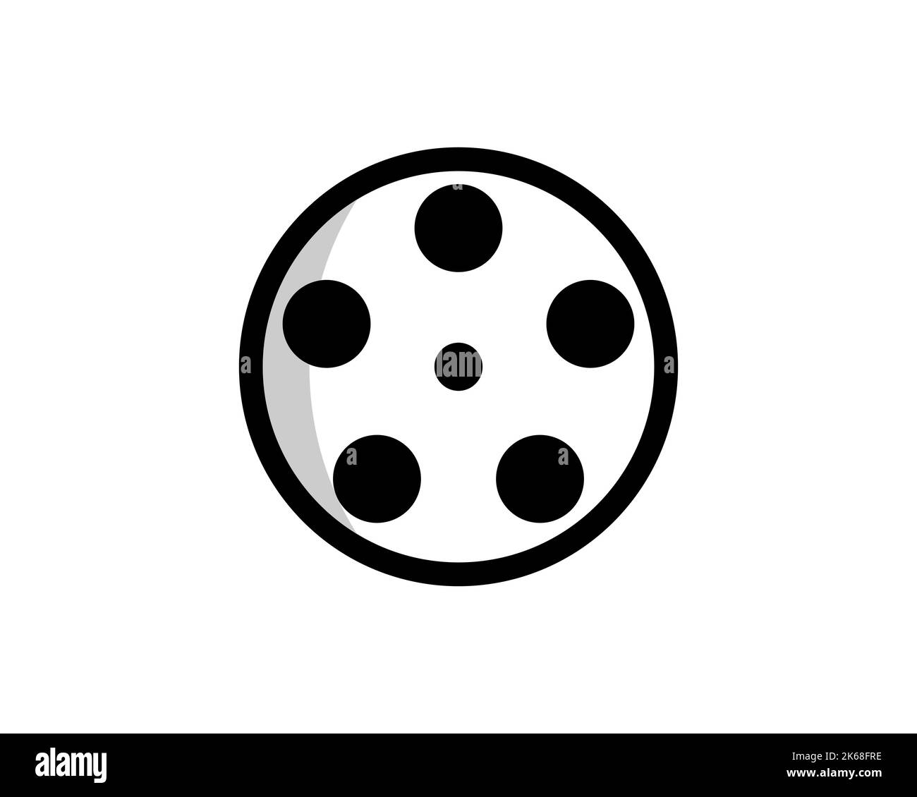 Concetto di icona del film iniziale con Film Reel per il media Sign, Movie Director Symbol Vector Template Illustrazione Vettoriale