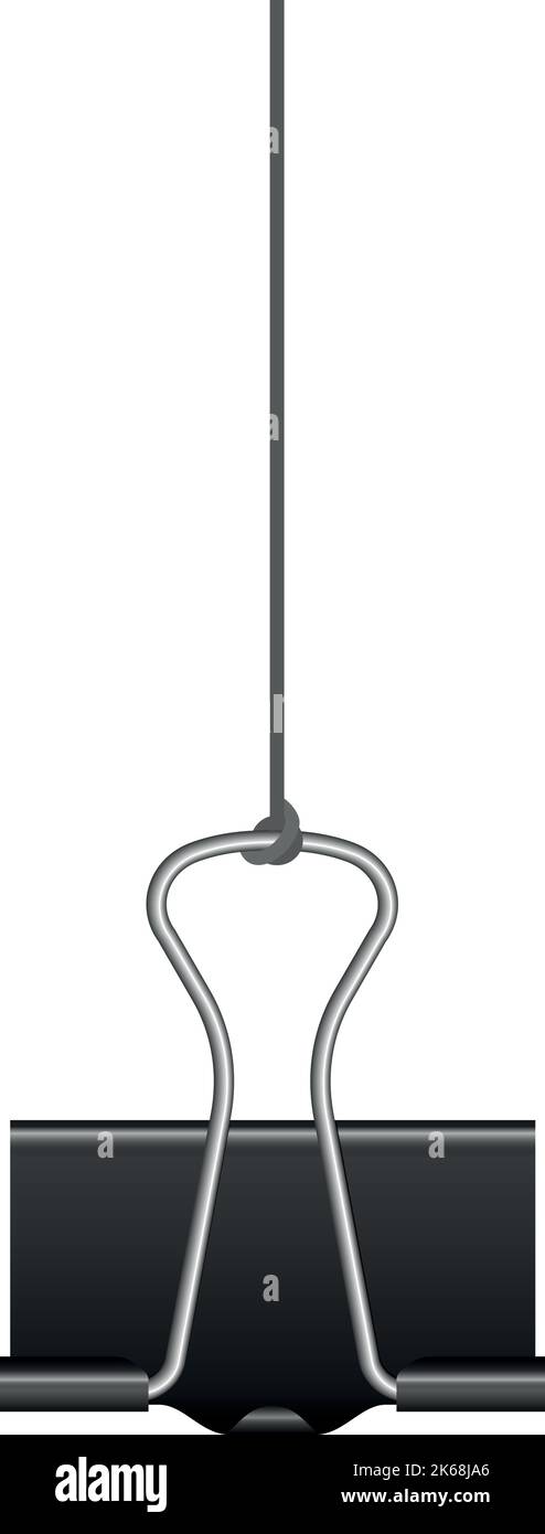 Clip Binder appeso. Allega un mockup realistico per risolvere il problema Illustrazione Vettoriale