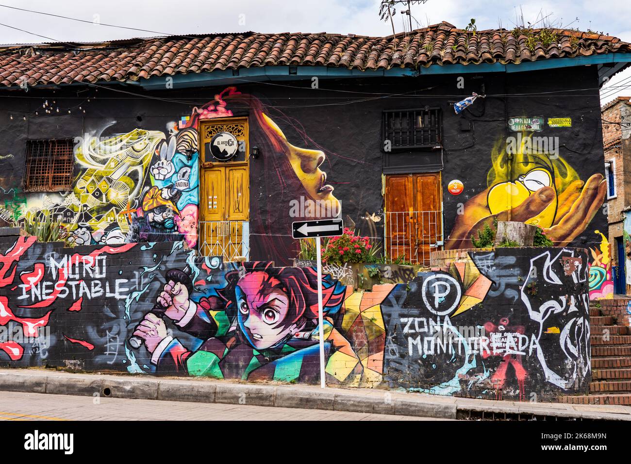 Street Art è ovunque a Bogotà, Colombia Foto Stock