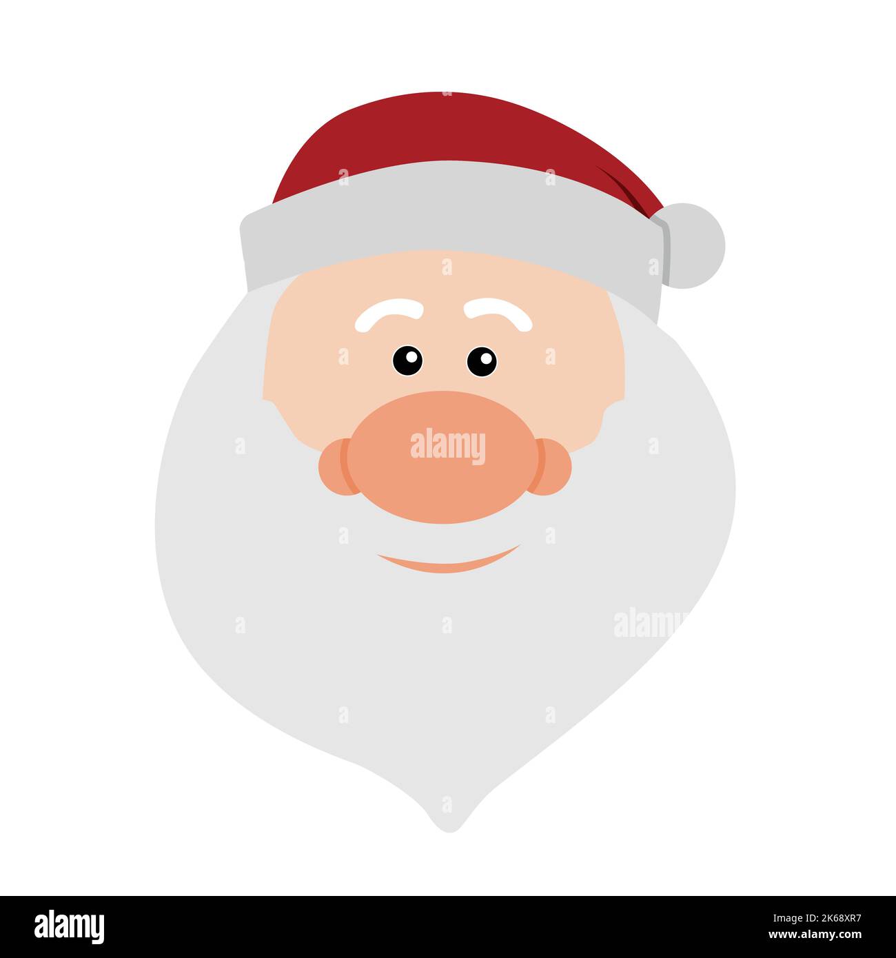 Cute Babbo Natale testa in disegno piano vettore Illustrazione Illustrazione Vettoriale