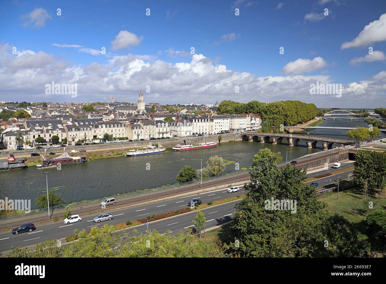 Fiume Loira, Angers, Francia Foto Stock