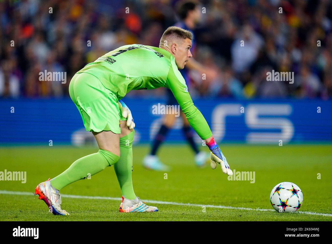 Barcellona, Spagna. 12th Ott 2022. Marc-Andre Ter Stegen del FC Barcelona durante la partita della UEFA Champions League, il gruppo C tra il FC Barcelona e l'Inter Milan ha giocato allo Stadio Spotify Camp Nou il 12 ottobre 2022 a Barcellona, Spagna. (Foto di Colas Buera/PRESSIN) Credit: PRESSINPHOTO SPORTS AGENCY/Alamy Live News Foto Stock