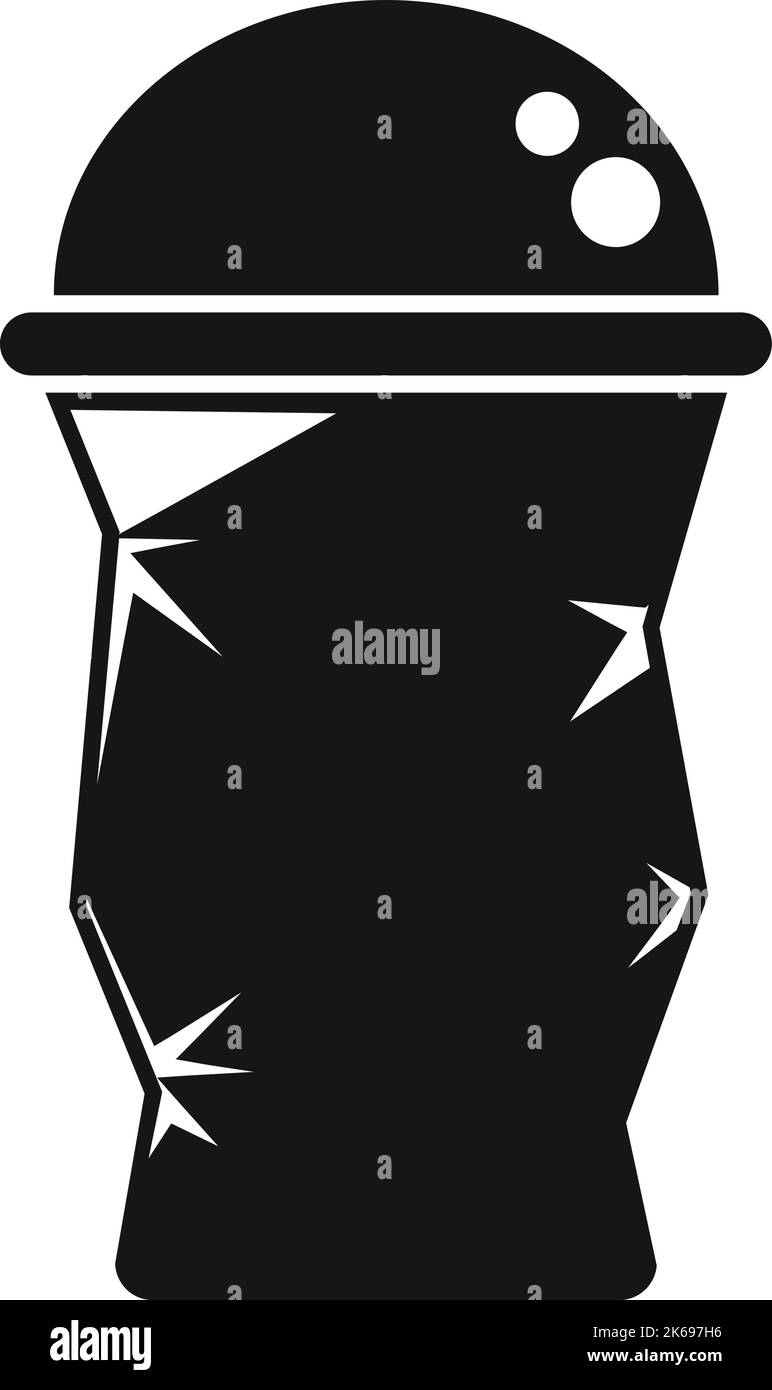 Plastica tazza cestino icona semplice vettore. Rifiuti organici. Asciugare la carta Illustrazione Vettoriale