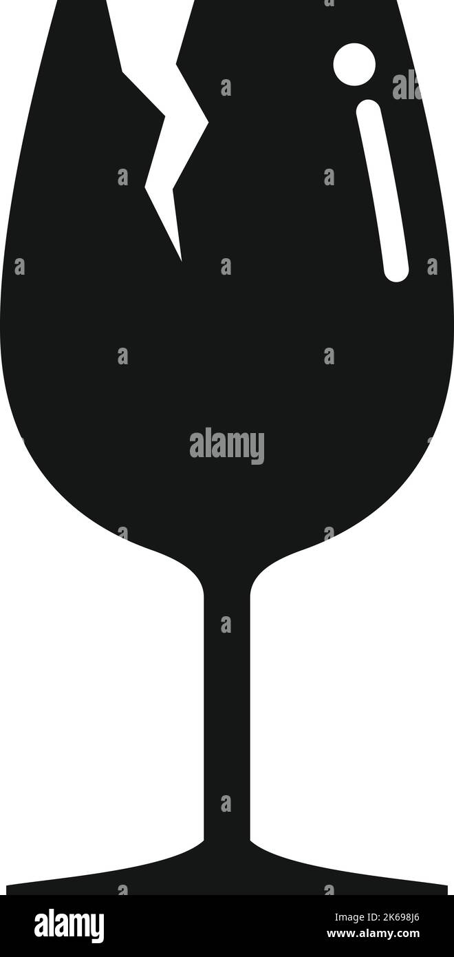 Crack vetro icona semplice vettore. Rifiuti spazzatura. Cestino Illustrazione Vettoriale