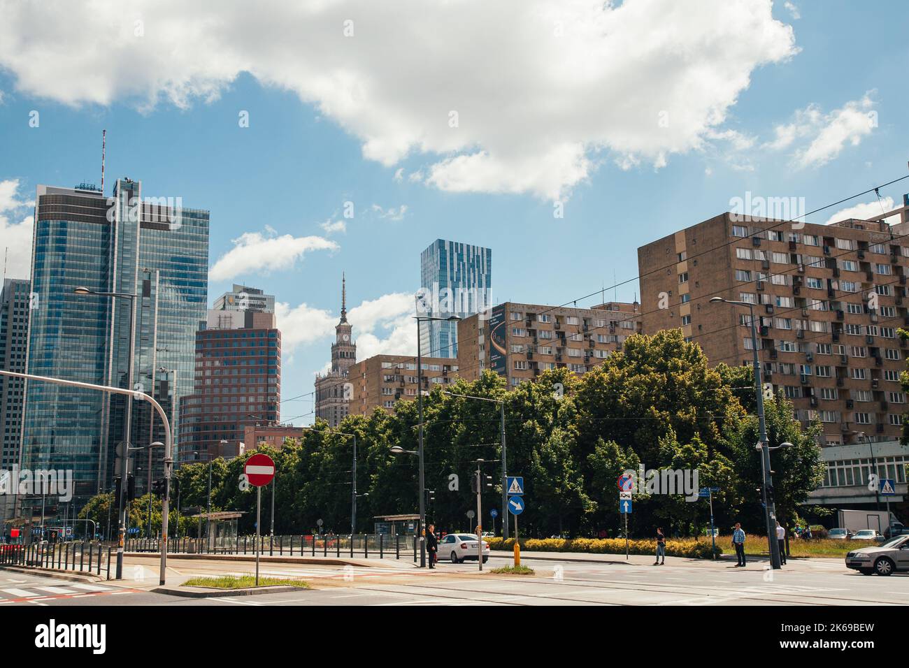 vista di un punto di riferimento dell'architettura cittadina di downtown street Foto Stock