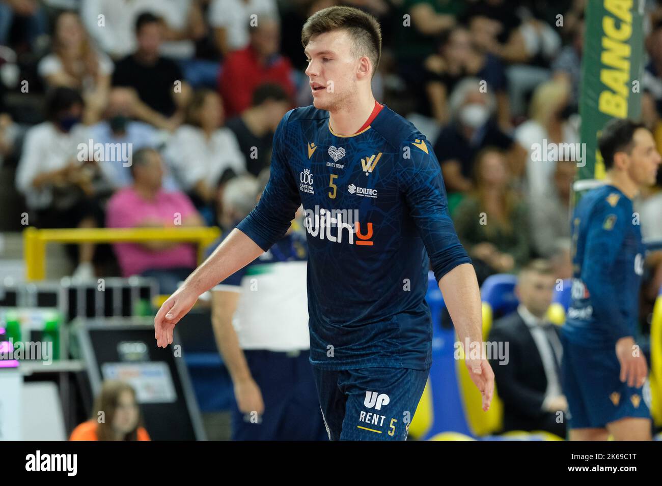 Verona, Italia. 8th ottobre 2022. Partita del Campionato Italiano di Pallavolo Superlega tra WithU Verona e ITAS Trentino. Foto Stock