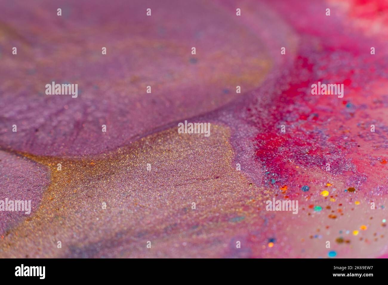 colorato mix fluido arte creativa pittura viola Foto Stock