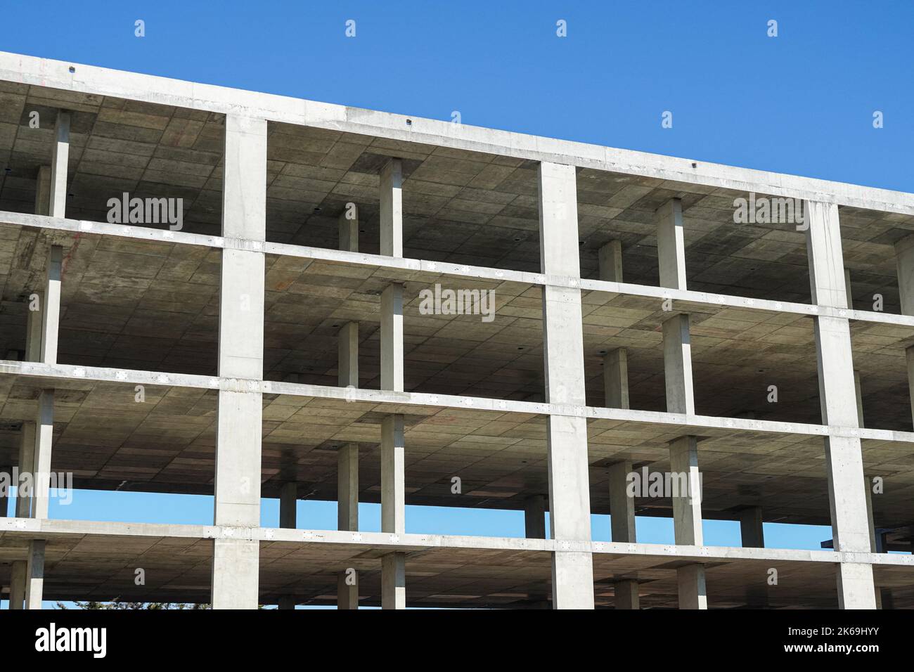 Struttura in cemento in cantiere di un nuovo edificio di appartamenti, Londra Inghilterra Regno Unito Foto Stock
