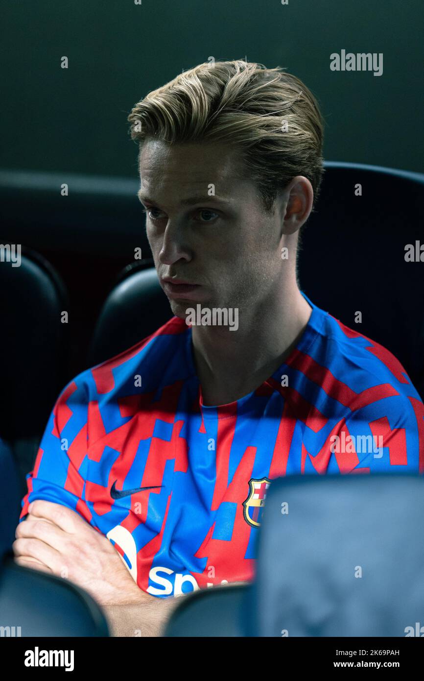 Barcellona, Spagna, 12, ottobre 2022. Spagna-Football-Champions League FC Barcelona / Inter Milan. (21) Frenkie de Jong. Credit: Joan G/Alamy Live News Foto Stock