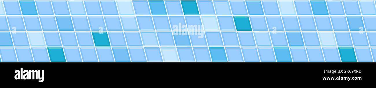Mattonella quadrata blu in diagonale. Decorazione interna o esterna superficie a mosaico. Sfondo del piano della piscina. Bagno o toilette ceramica parete texture. Illustrazione di Vector flat Illustrazione Vettoriale