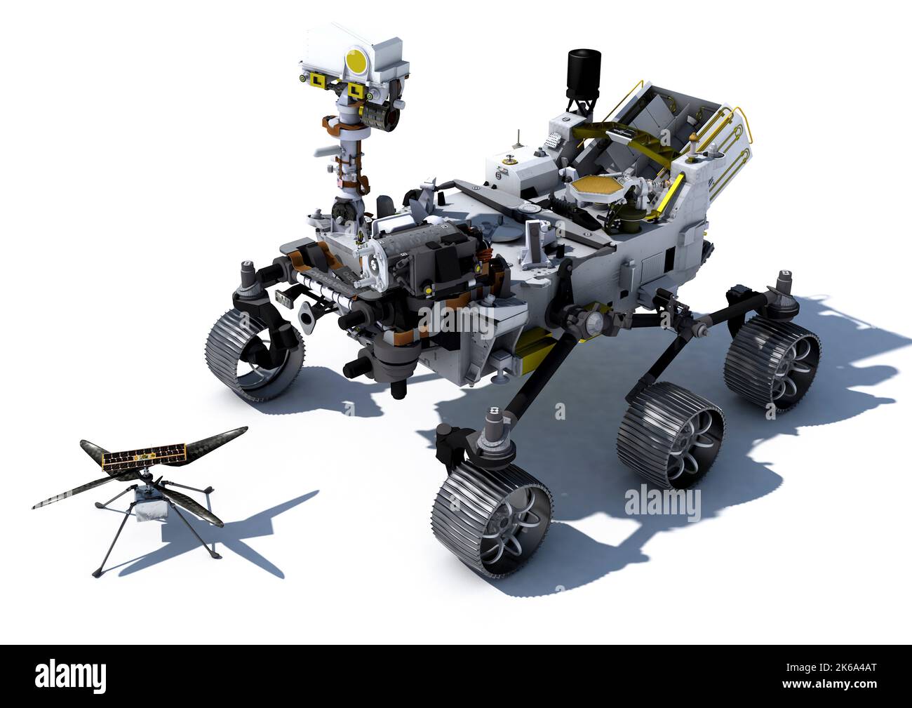 Perseveranza Mars rover con Ingenuity Helicopter. Foto Stock