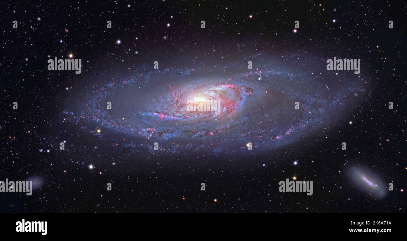 M106, galassia a spirale in Canes Venatici. Foto Stock