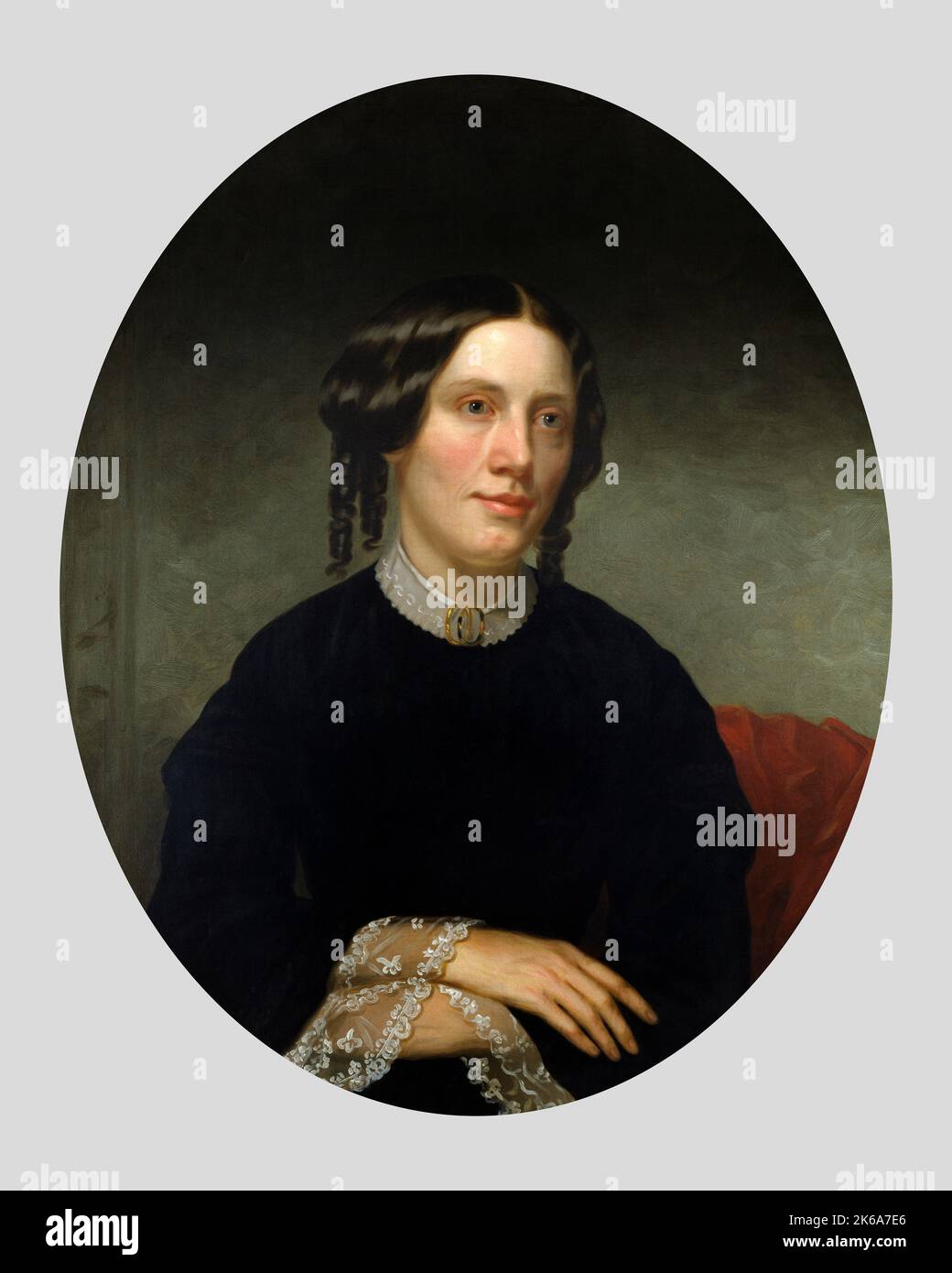 19th ° secolo ritratto di Harriet Beecher Stowe, un noto scrittore americano. Foto Stock
