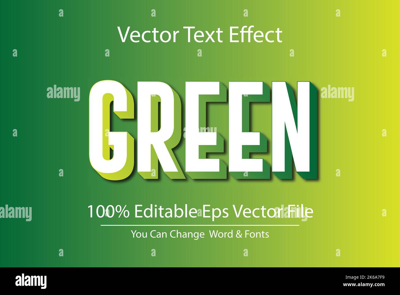 Disegno vettoriale di effetto testo 3D modificabile Illustrazione Vettoriale