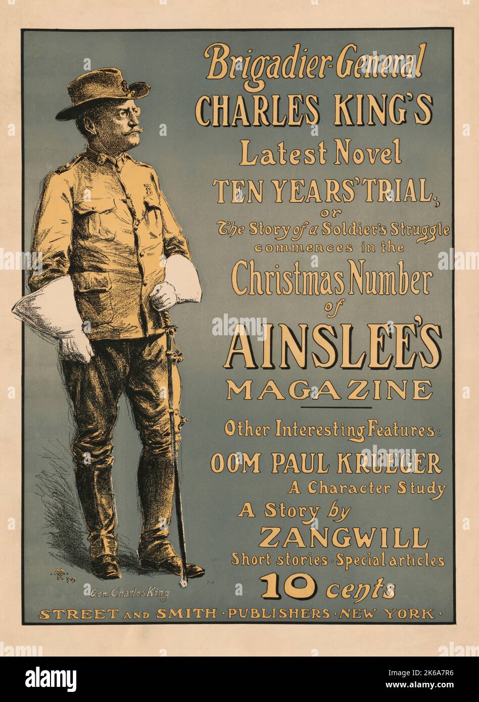 L'edizione natalizia della rivista Ainsleeâ's Magazine con il generale brigadiere Charles King in copertina, 1899. Foto Stock
