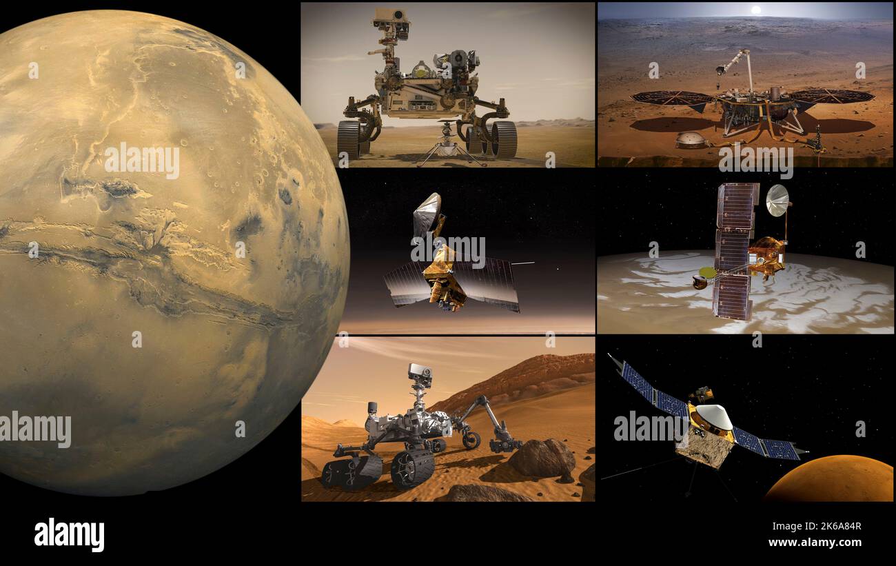 Montaggio delle missioni Marte della NASA. Foto Stock