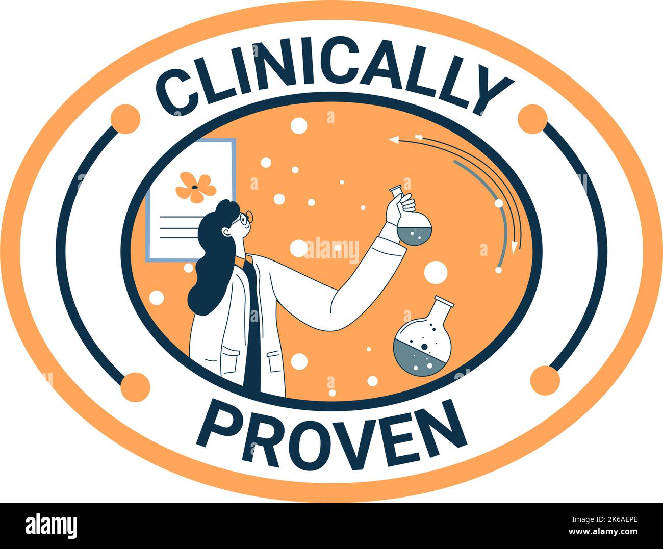 Prodotti clinicamente testati, testati in laboratorio Illustrazione Vettoriale