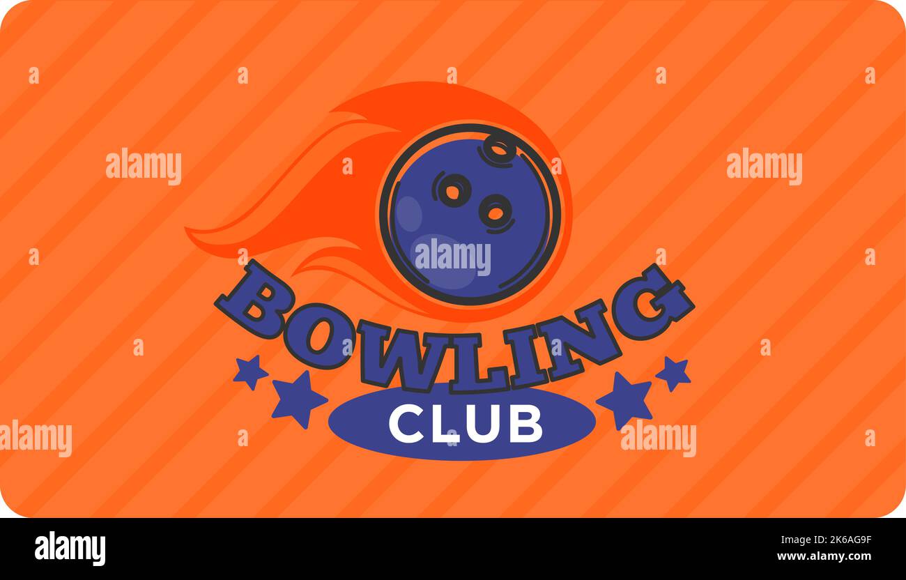 Bowling club, sport o hobby, tempo libero attivo Illustrazione Vettoriale