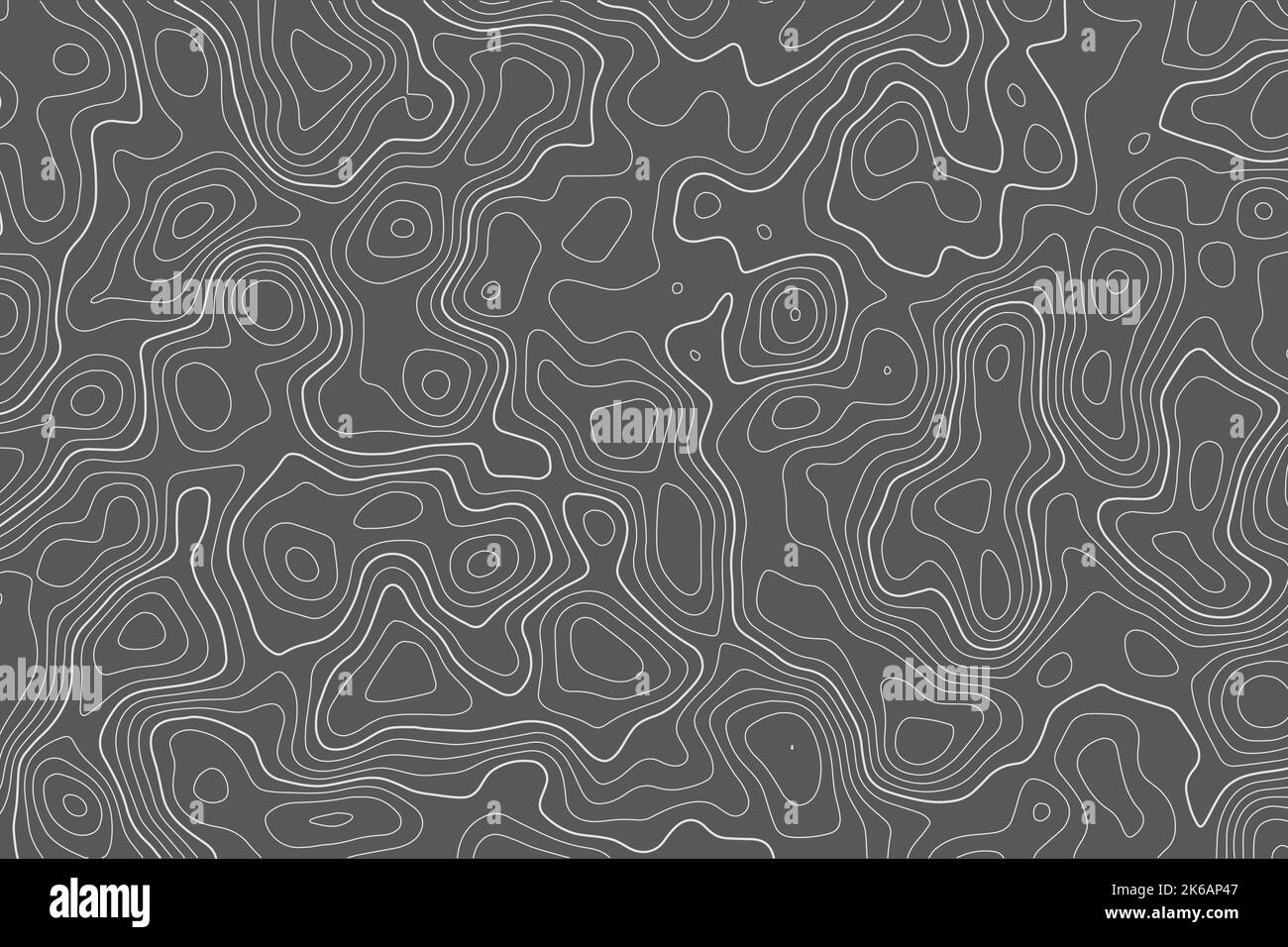 Mappa topografica su sfondo nero. Trama astratta di scarico del terreno della linea di contorno. Paesaggio geografico ondulato. Illustrazione vettoriale. Illustrazione Vettoriale