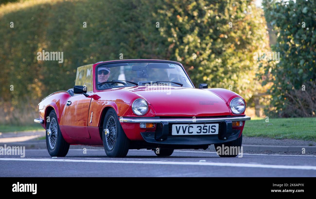 1977 rossa Triumph Spitfire classica sportiva britannica Foto Stock