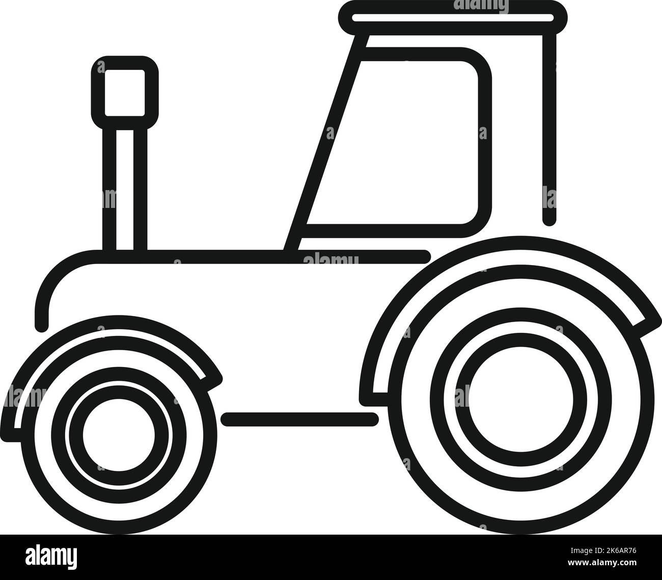 Vettore contorno icona trattore agricolo. Agricoltura di villaggio. Dati rurali Illustrazione Vettoriale