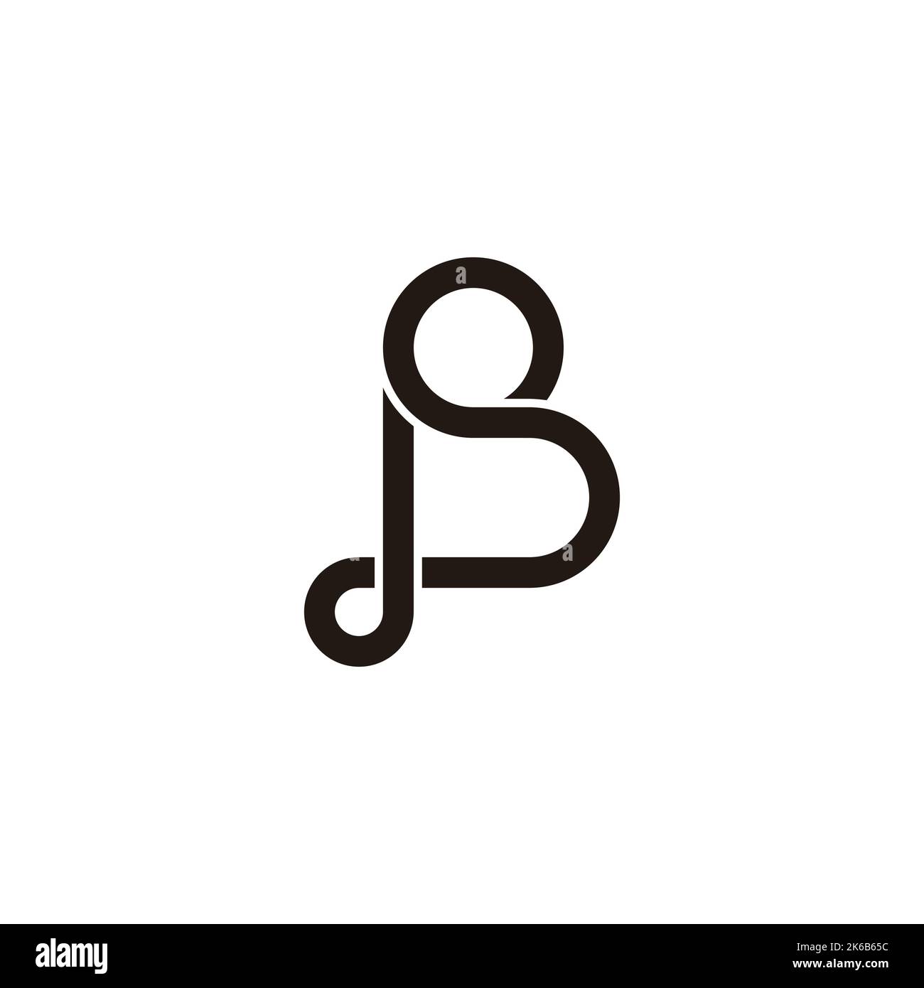 vettore logo loop linea geometrica lettera sp Illustrazione Vettoriale