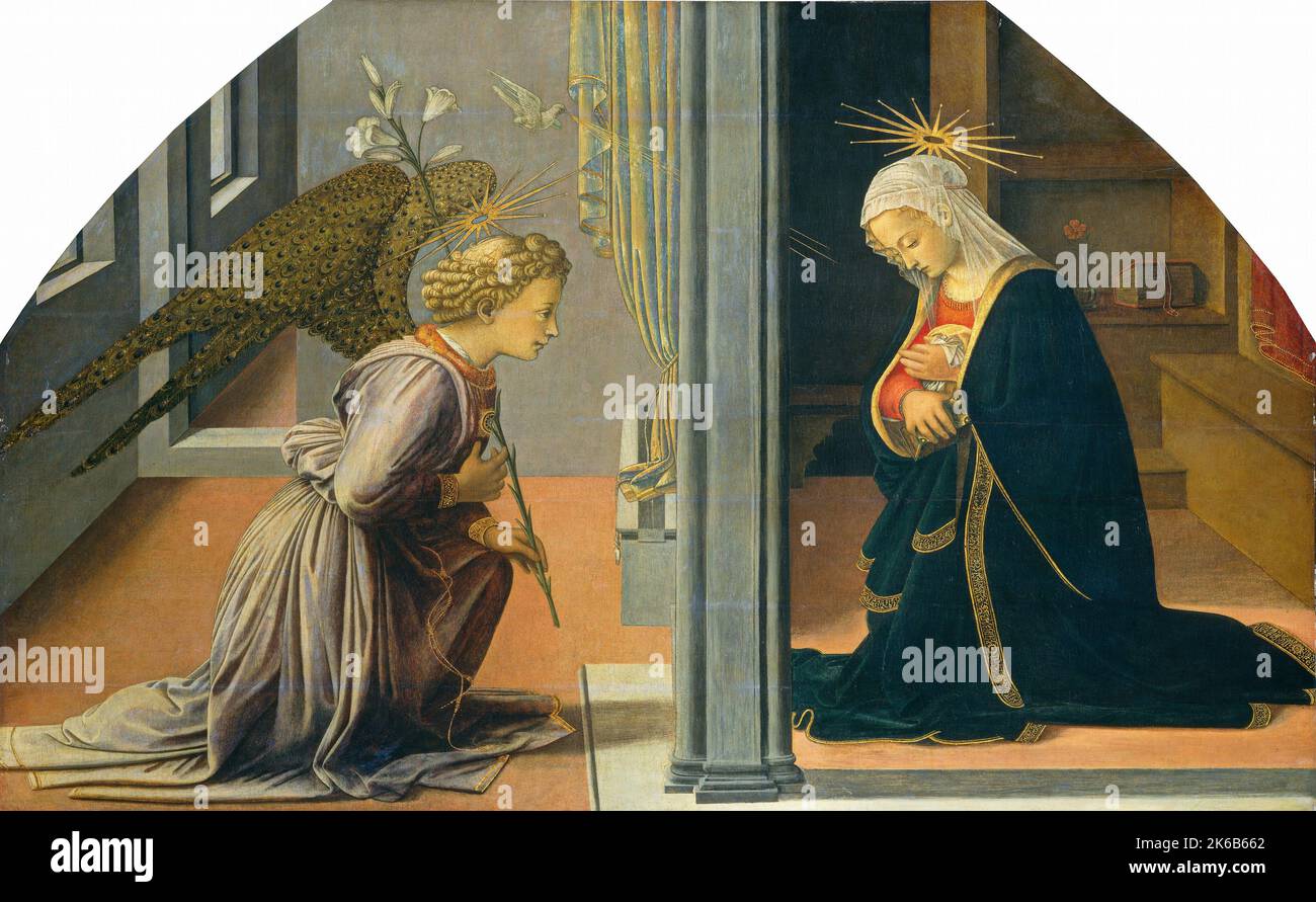 Fra Filippo Lippi - detto anche Lippo Lippi, fu pittore italiano del 15th° secolo - l'Annunciazione, 1435/1440 Foto Stock