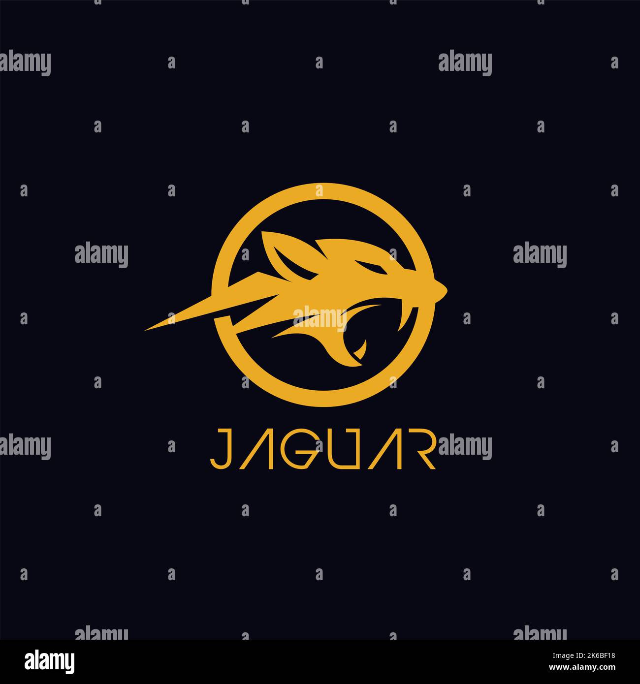 Logo Jaguar Head dal design semplice e resistente Illustrazione Vettoriale
