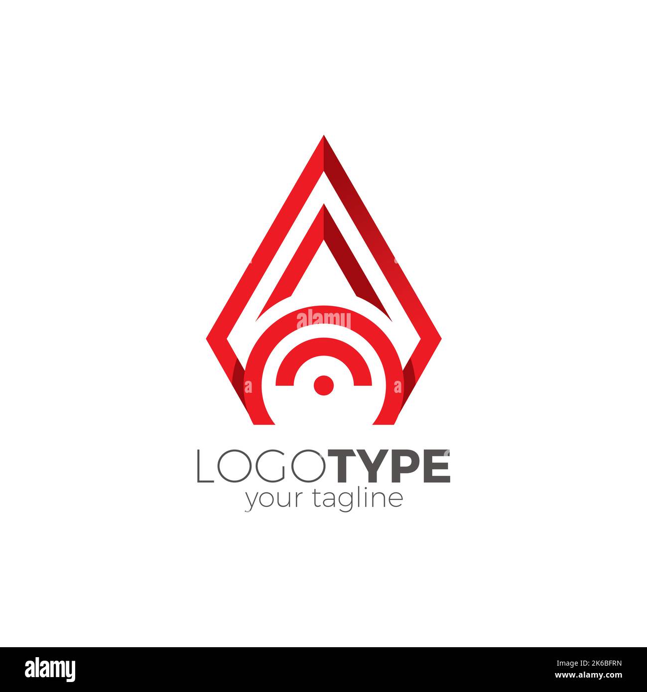 Lettera A Hot Spot Logo adatto per il logo internet design Illustrazione Vettoriale