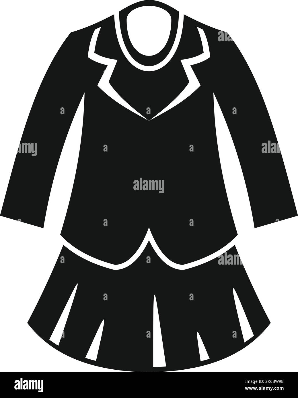 Uniforme scuola icona semplice vettore. Ragazza vestito. Vestito di moda Illustrazione Vettoriale