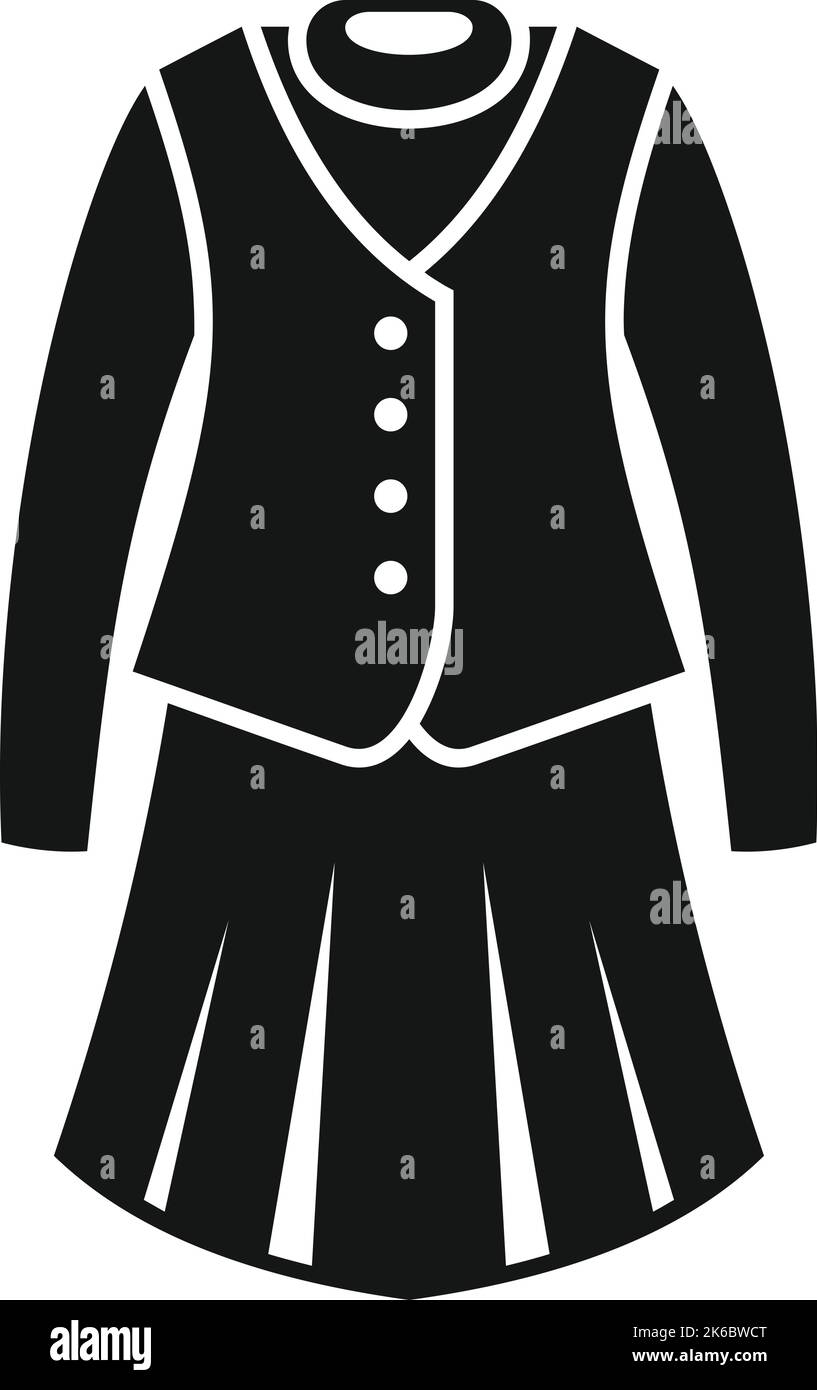 Abito asiatico icona semplice vettore. Abito di moda. Uniforme universitaria Illustrazione Vettoriale