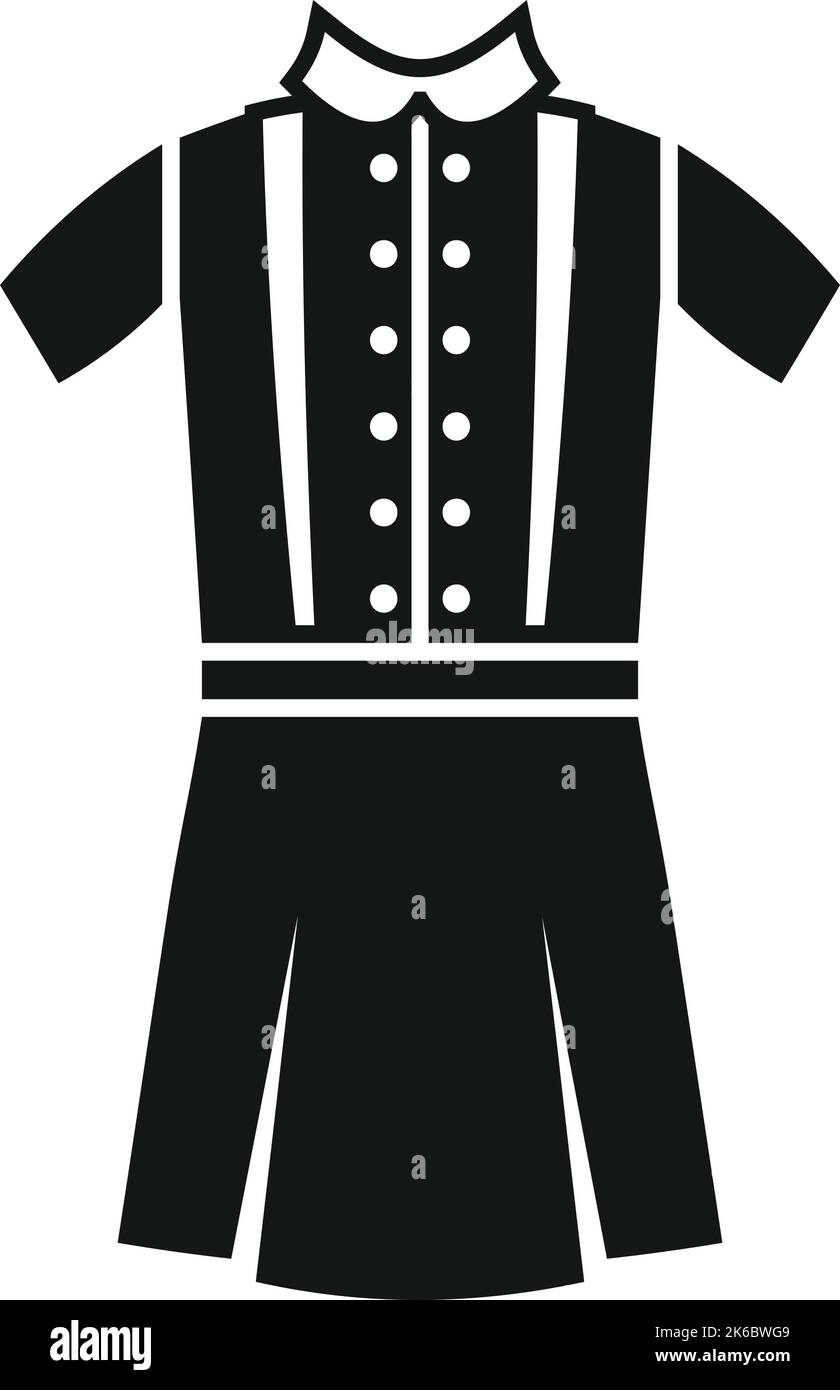 Abito moda uniforme icona semplice vettore. Maglietta posteriore. Scuola studentesca Illustrazione Vettoriale