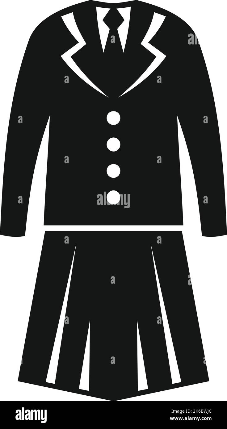 Icona uniforme vettore semplice. Vestito di moda. Femmina sul retro Illustrazione Vettoriale