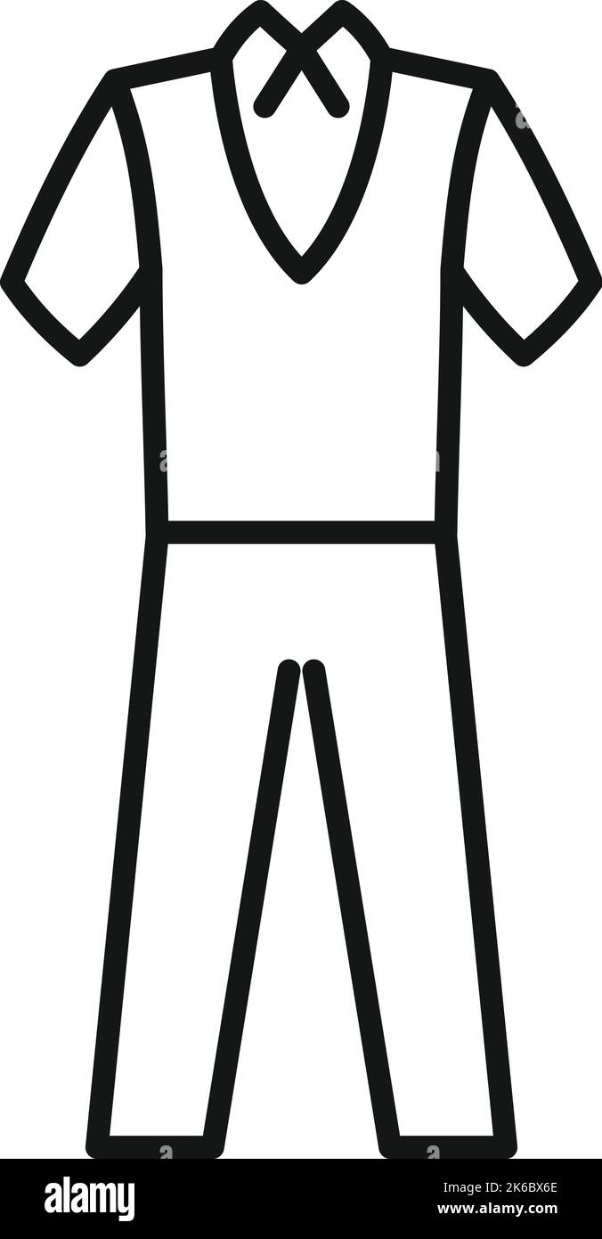 Icona ragazzo uniforme vettore contorno. Divisa studente. Vestito di moda Illustrazione Vettoriale