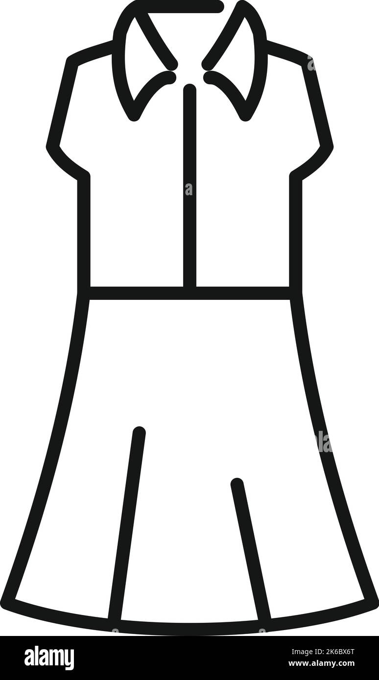 Vettore contorno icona uniforme moda. Abito college. Codice di istruzione Illustrazione Vettoriale