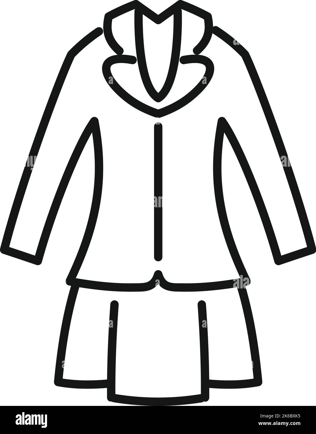 Ragazza uniforme icona contorno vettore. Abito di moda. Codice istituto universitario Illustrazione Vettoriale