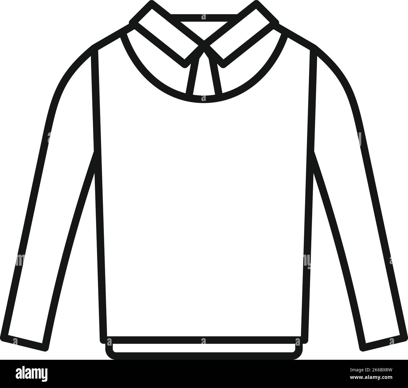 Icona tuta da maglietta vettoriale contorno. Moda indietro. Alunno giapponese Illustrazione Vettoriale