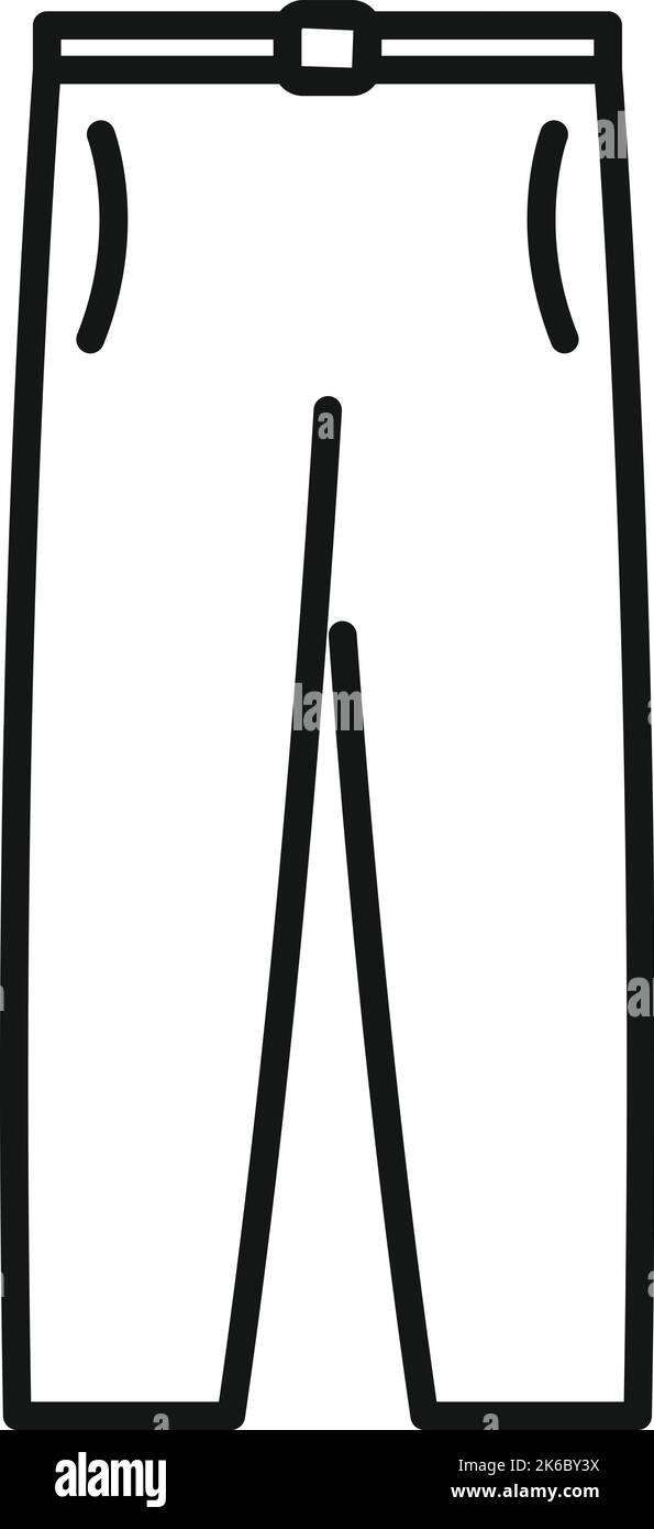 Icona pantaloni scuola contorno vettore. Divisa ragazzo. Vestito di moda Illustrazione Vettoriale