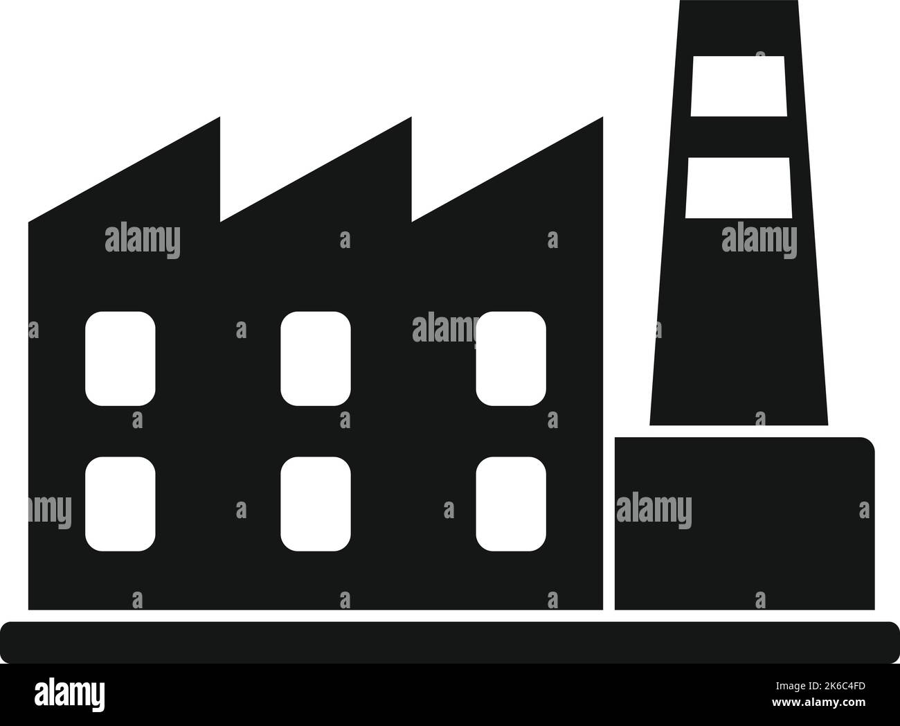 Icona Eco factory vettore semplice. Massa SDG. Programma di riciclaggio Illustrazione Vettoriale