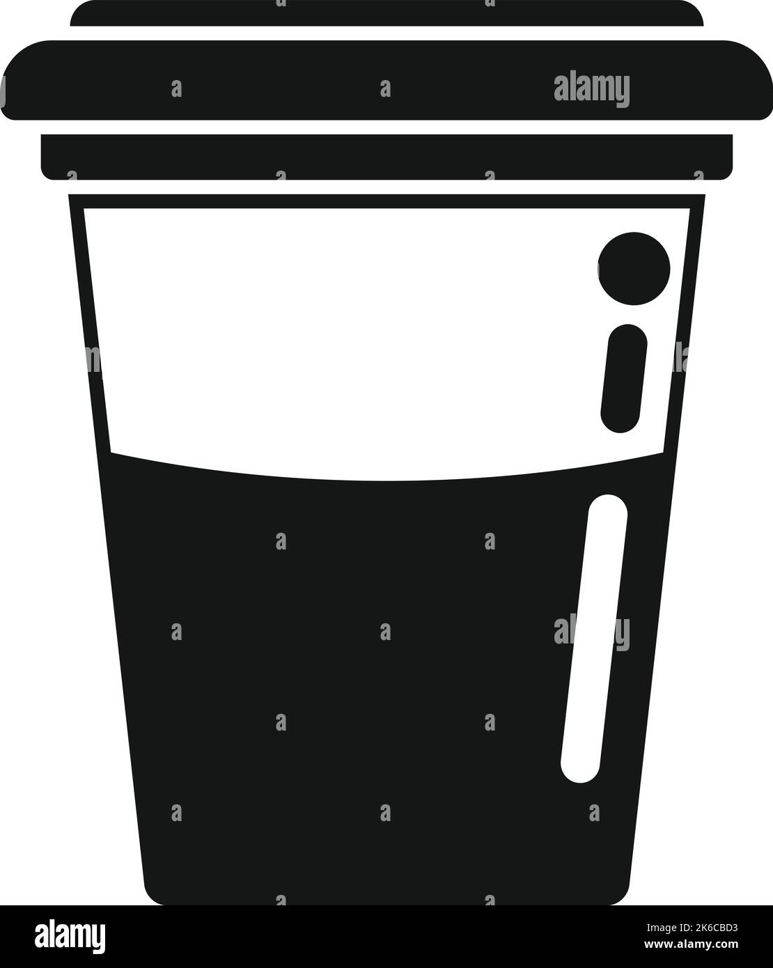 Icona della tazza da caffè in plastica biodegradabile Simple Vector. Riciclo ecologico. Rifiuti ecologici Illustrazione Vettoriale