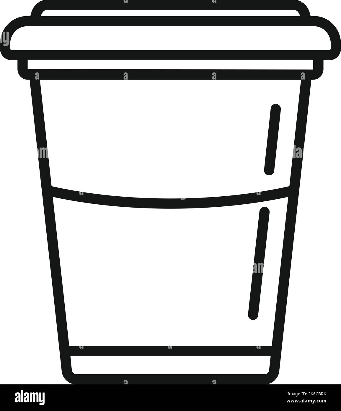 Icona della tazza da caffè in plastica biodegradabile vettoriale. Riciclo ecologico. Rifiuti ecologici Illustrazione Vettoriale