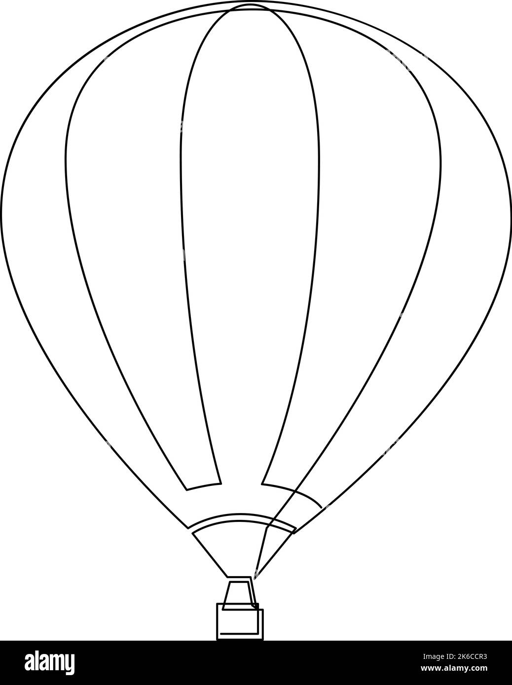 Segnale di palloncino ad aria calda. Icona di disegno a linea continua. Illustrazione vettoriale Illustrazione Vettoriale