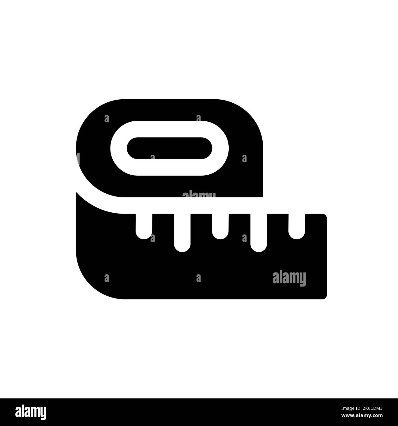 Icona dell'interfaccia utente glyph nera della linea del nastro Illustrazione Vettoriale