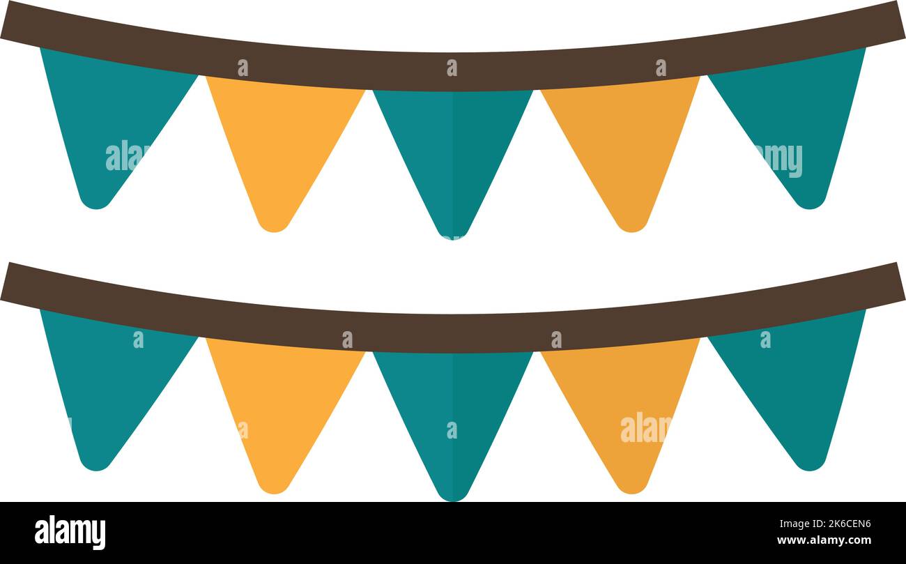 illustrazione della bandiera di partito in stile minimal isolata sullo sfondo Illustrazione Vettoriale