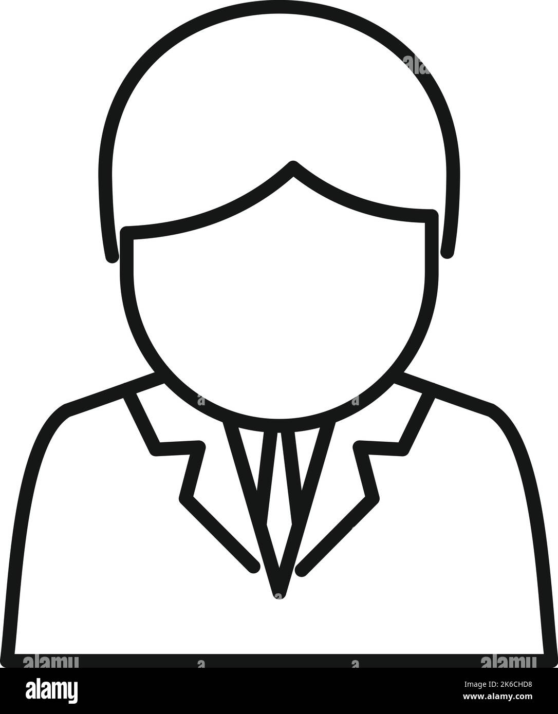 Vettore contorno icona agente segreto. Addetto alla reception. Assistenza personale Illustrazione Vettoriale