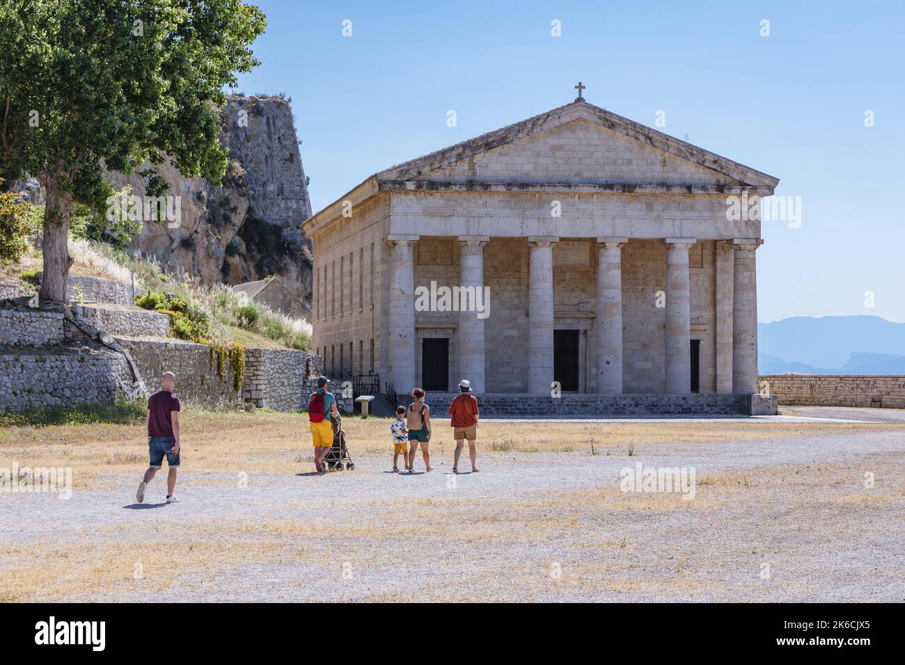 Chiesa di San Giorgio nella vecchia fortezza veneziana nella città di Corfù, su un'isola greca di Corfù Foto Stock