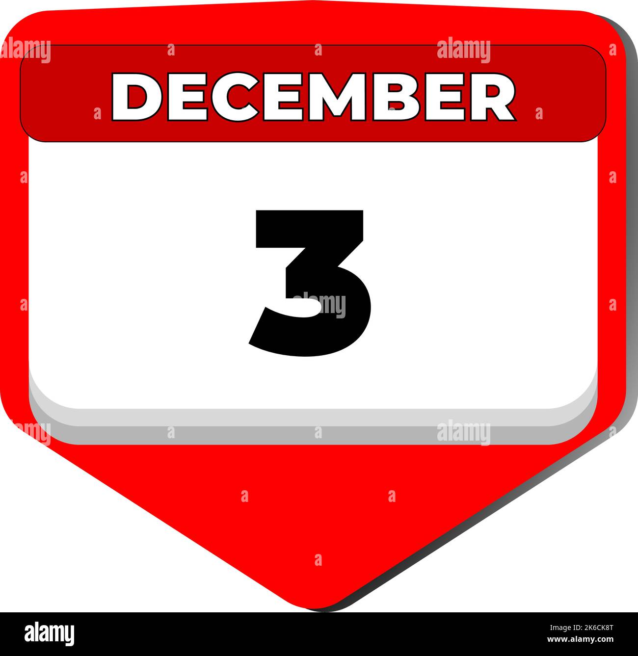 3 dicembre icona vettore giorno di calendario. 3 dicembre. Terzo giorno di dicembre. 3rd numero di data. calendario di 3 giorni. Tre date. Disabilità del mondo Illustrazione Vettoriale