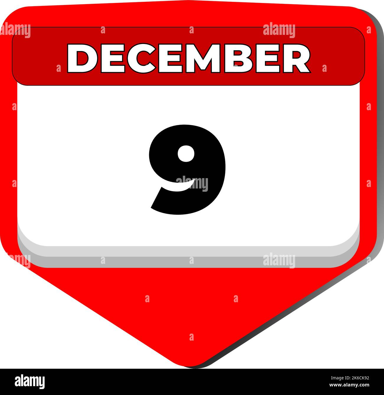 9 dicembre icona vettore giorno di calendario. 9 dicembre. Nono giorno di dicembre. 9th numero di data. calendario di 9 giorni. Nove data. Internazionale Anti Illustrazione Vettoriale