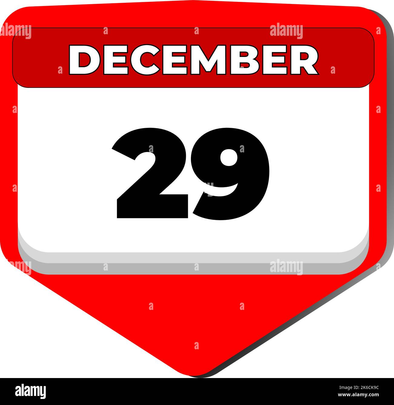 29 dicembre icona vettore giorno di calendario. 29 dicembre. Ventinovesimo giorno di dicembre. 29th numero di data. calendario di 29 giorni. Ventinove date Illustrazione Vettoriale